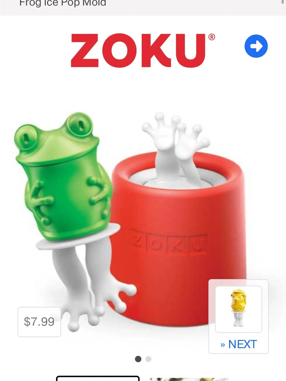 Zoku Red Silicone Popscicle Mold Set, Owl, Turtle, and Frog